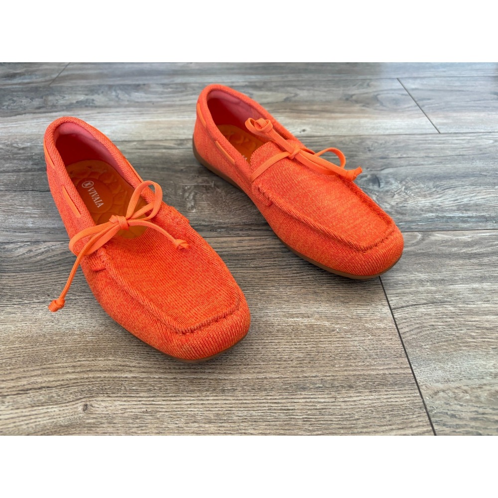 VIVAIA Jackie Loafer 40 Orange Citrus Knit US 9 Square Toe Slip-On Foldable